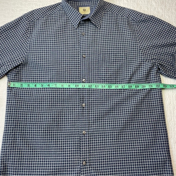 HAGGAR HERITAGE COLLECTION Men's Long Sleeve Dress Shirt, size Large, Blue Check - Picture 7 of 10
